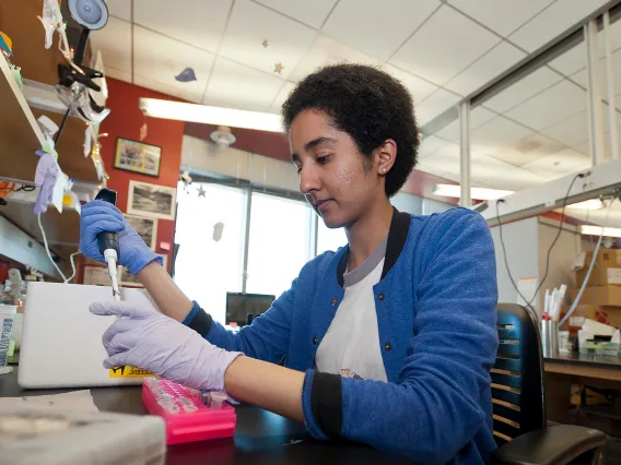 Black researcher at work in the lab