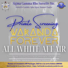 SGRho Wakanda Forever Private Screening Flyer